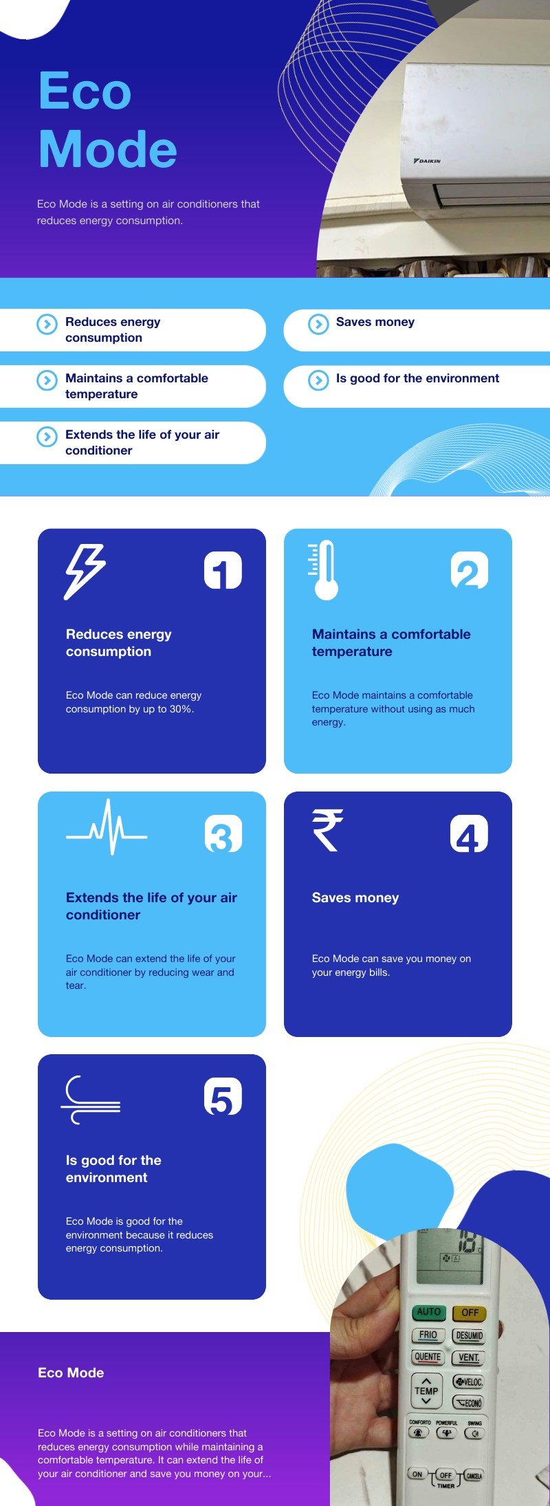 how using ECO mode in your air conditioner can help you save energy and money with our easy-to-read infographi